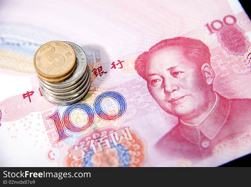 The money on white background, Chinese currency