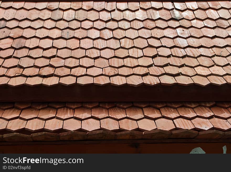 Wood roof texture of the house