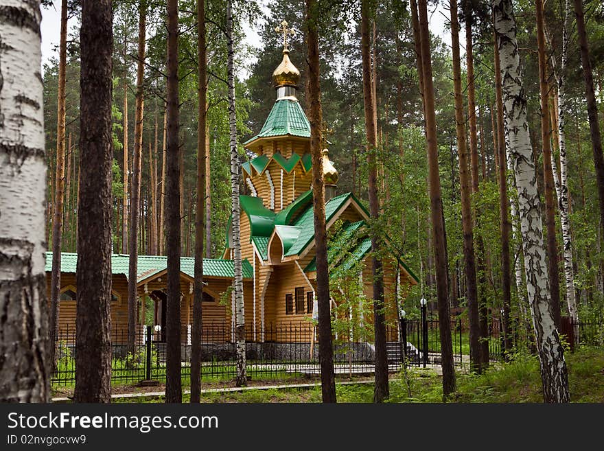 Wooden church constructed in a complex of a monastery of Ganin Jama on a grave of last Russian tsar. Wooden church constructed in a complex of a monastery of Ganin Jama on a grave of last Russian tsar.