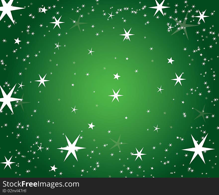 Cube back ground whit star in green. Cube back ground whit star in green