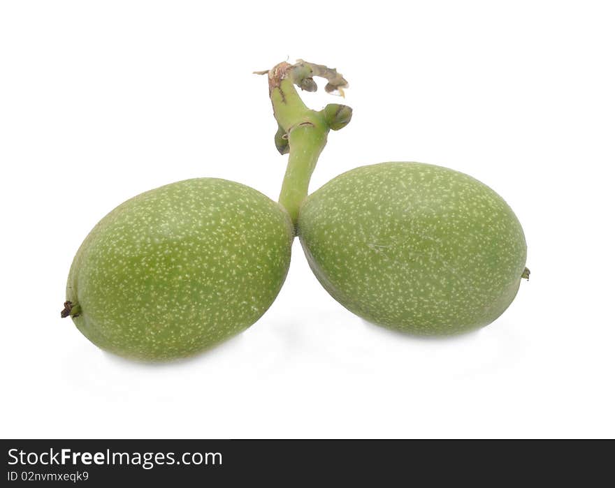 Picture of walnut on a white background. Picture of walnut on a white background