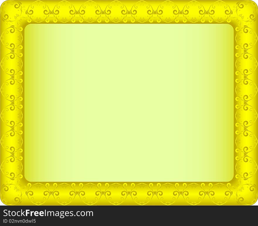 Gold picture frame. Vector illustration