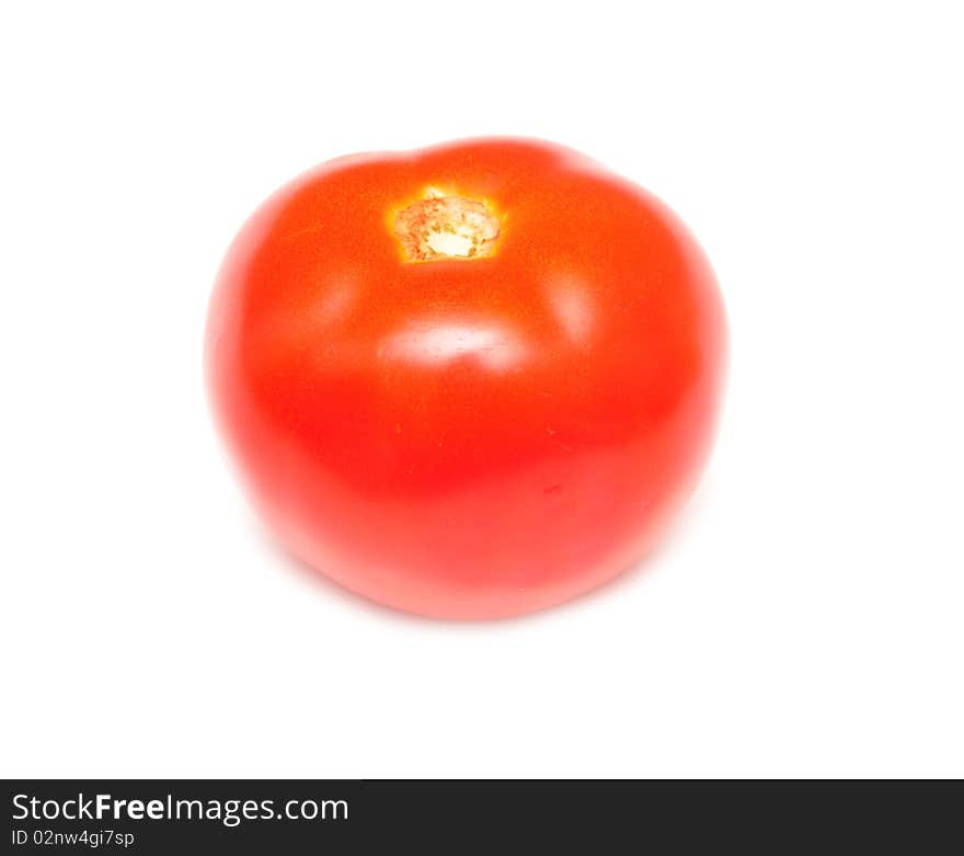 Fresh red tomato isolated on white background