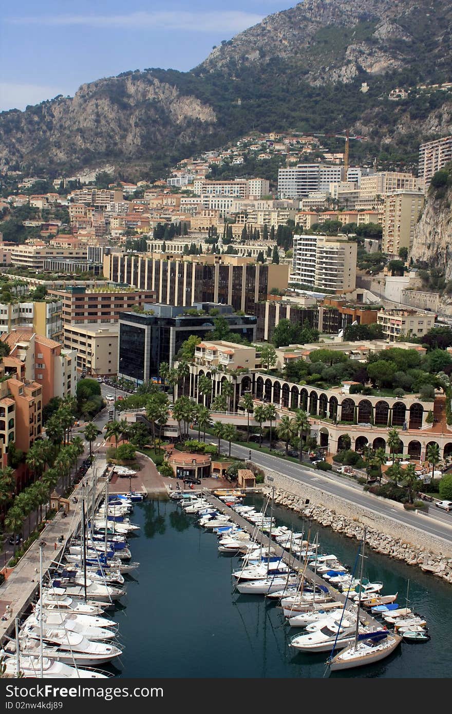 The view on the Monaco from mountain. The view on the Monaco from mountain