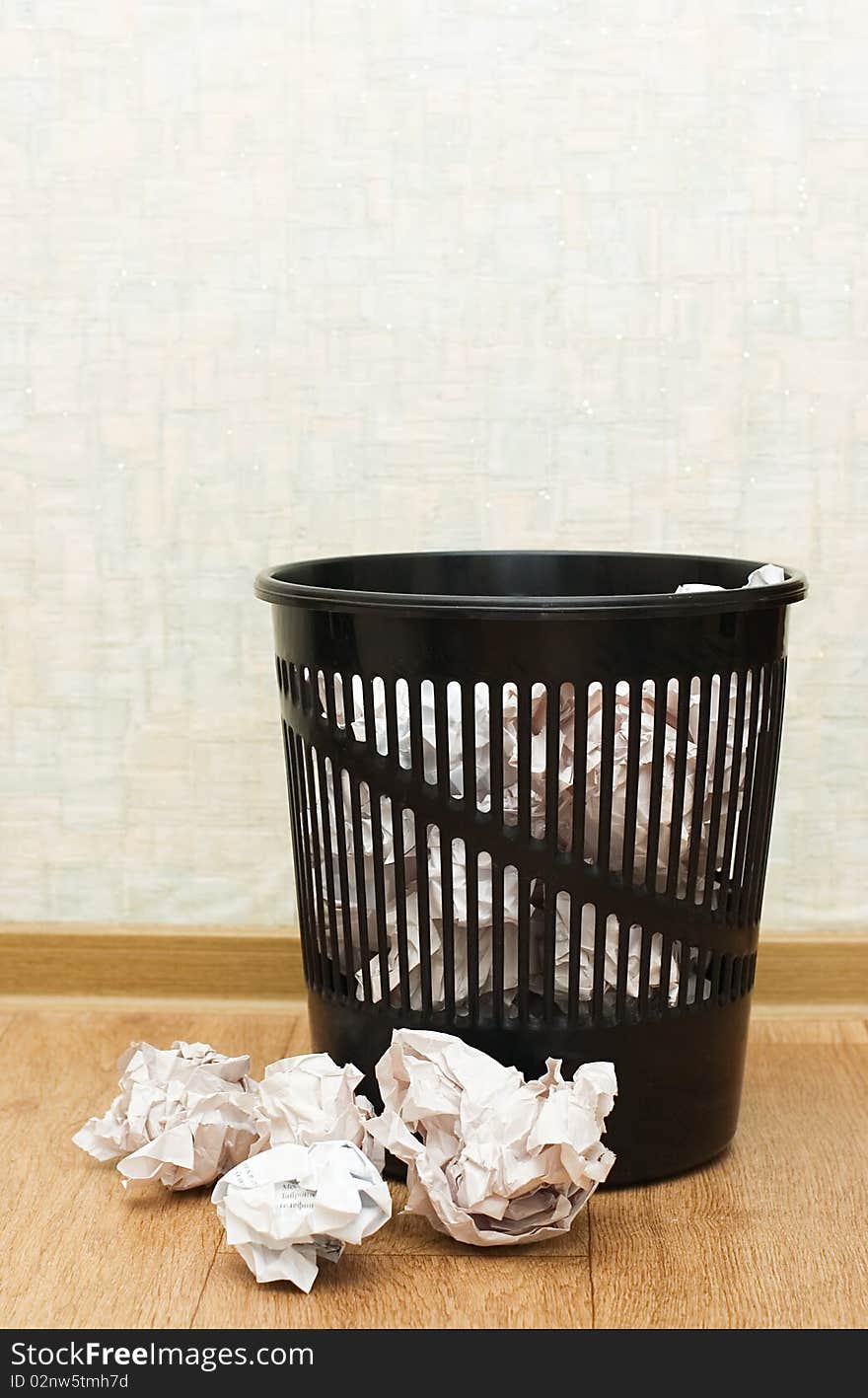 Basket for garbage In a room still life