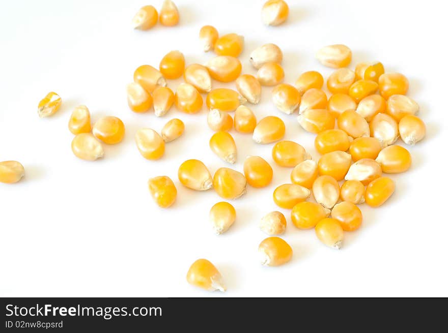 Raw popcorn on a white pad