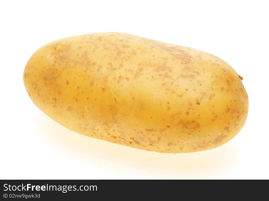 Tuber of potatoes on a white background