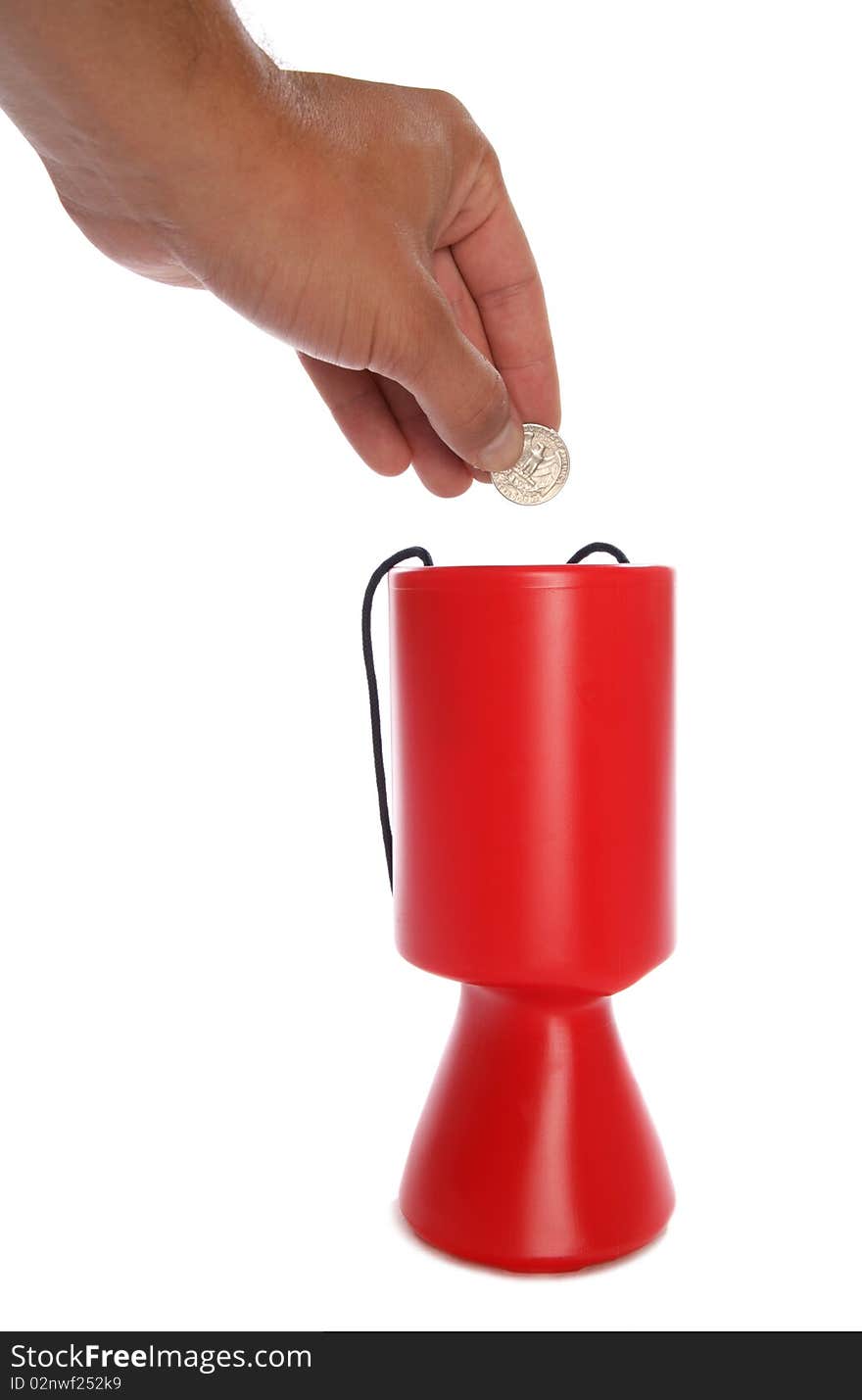 Man donating American money to charity cutout