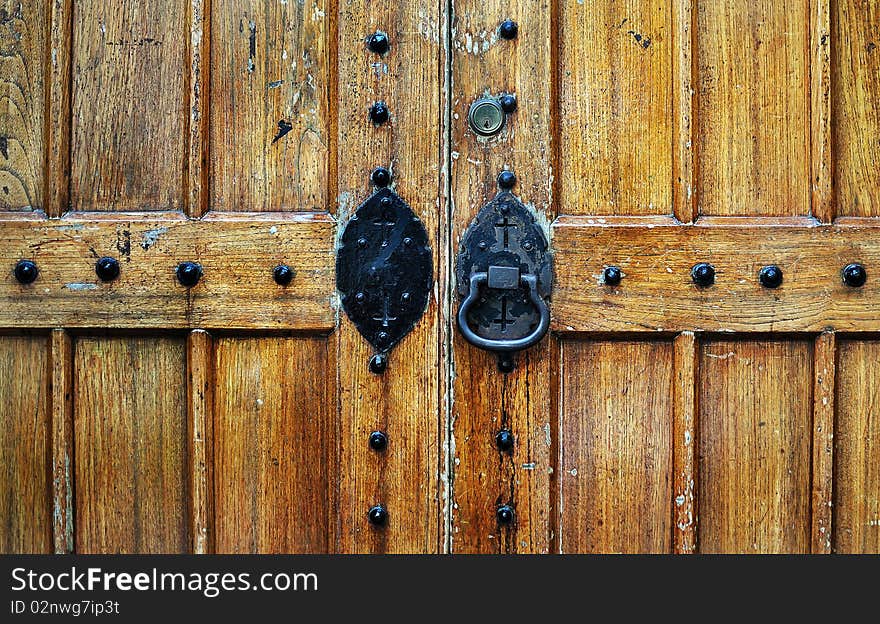 Church door close-up, St. John's Cathedral, Hong Kong