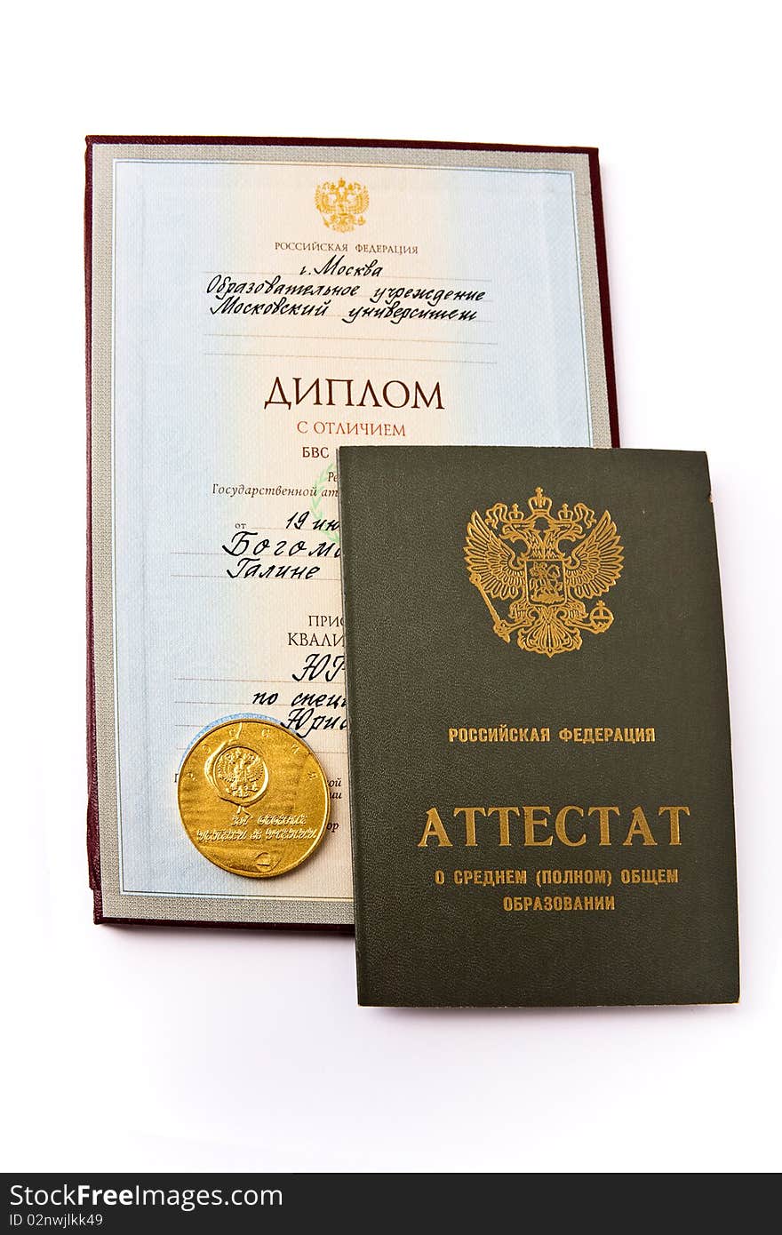 The Diploma Of University And School, Gold Medal