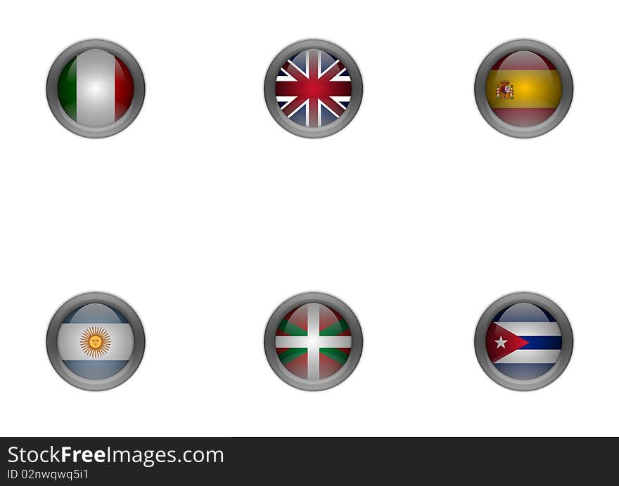 Some Button With Flags