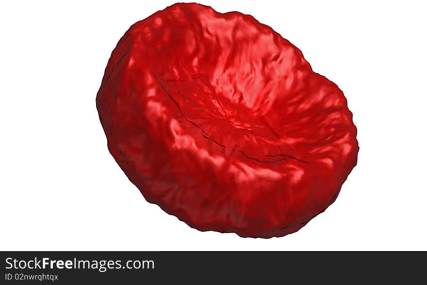 Red blood cell isolated on white background