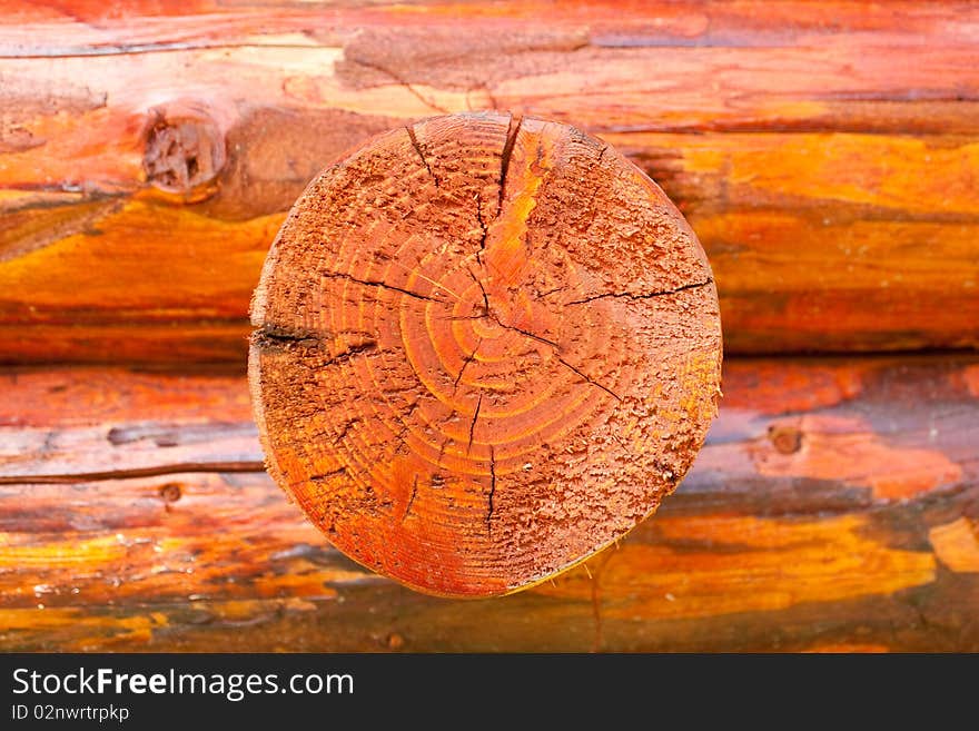 Orange colored wood man made structure. Orange colored wood man made structure