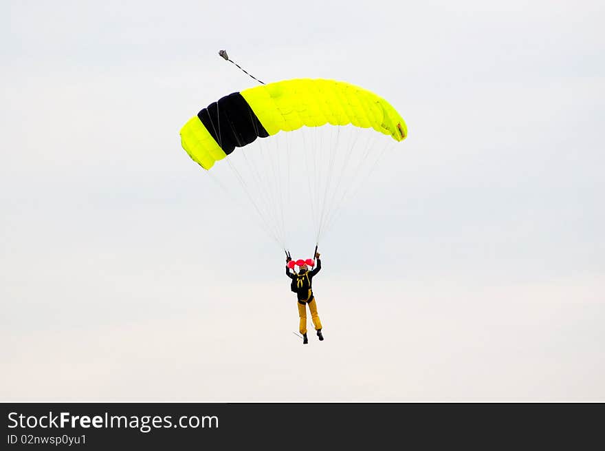 Italy,Sardinia, man paratrooper to fly. Italy,Sardinia, man paratrooper to fly