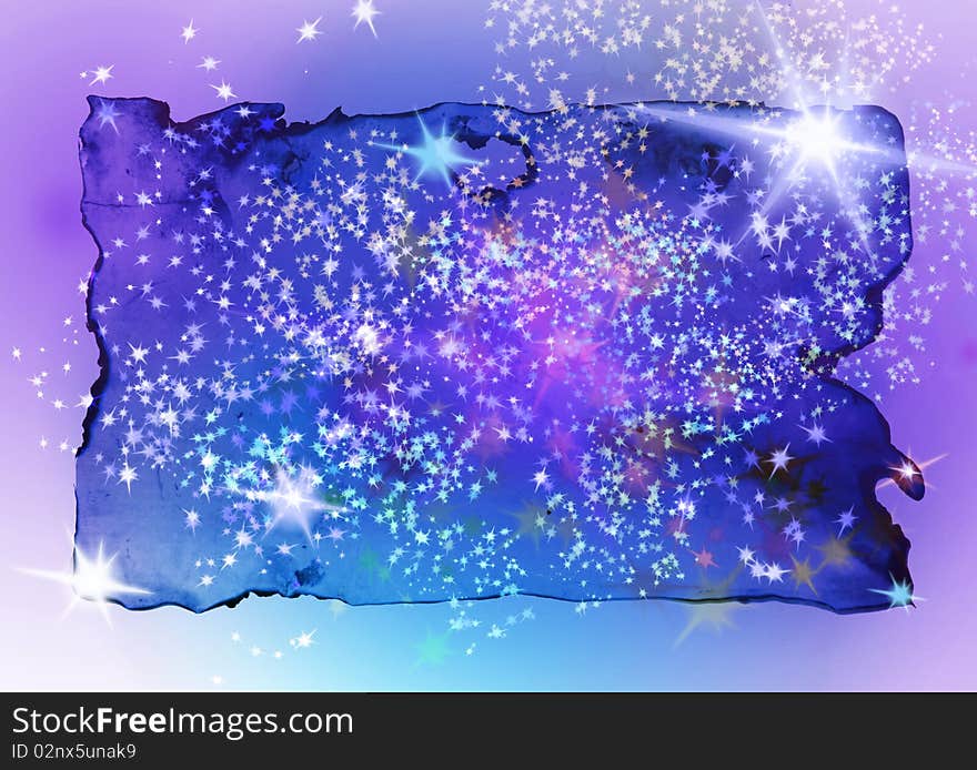 Paper sheet with a stars, digital picture.