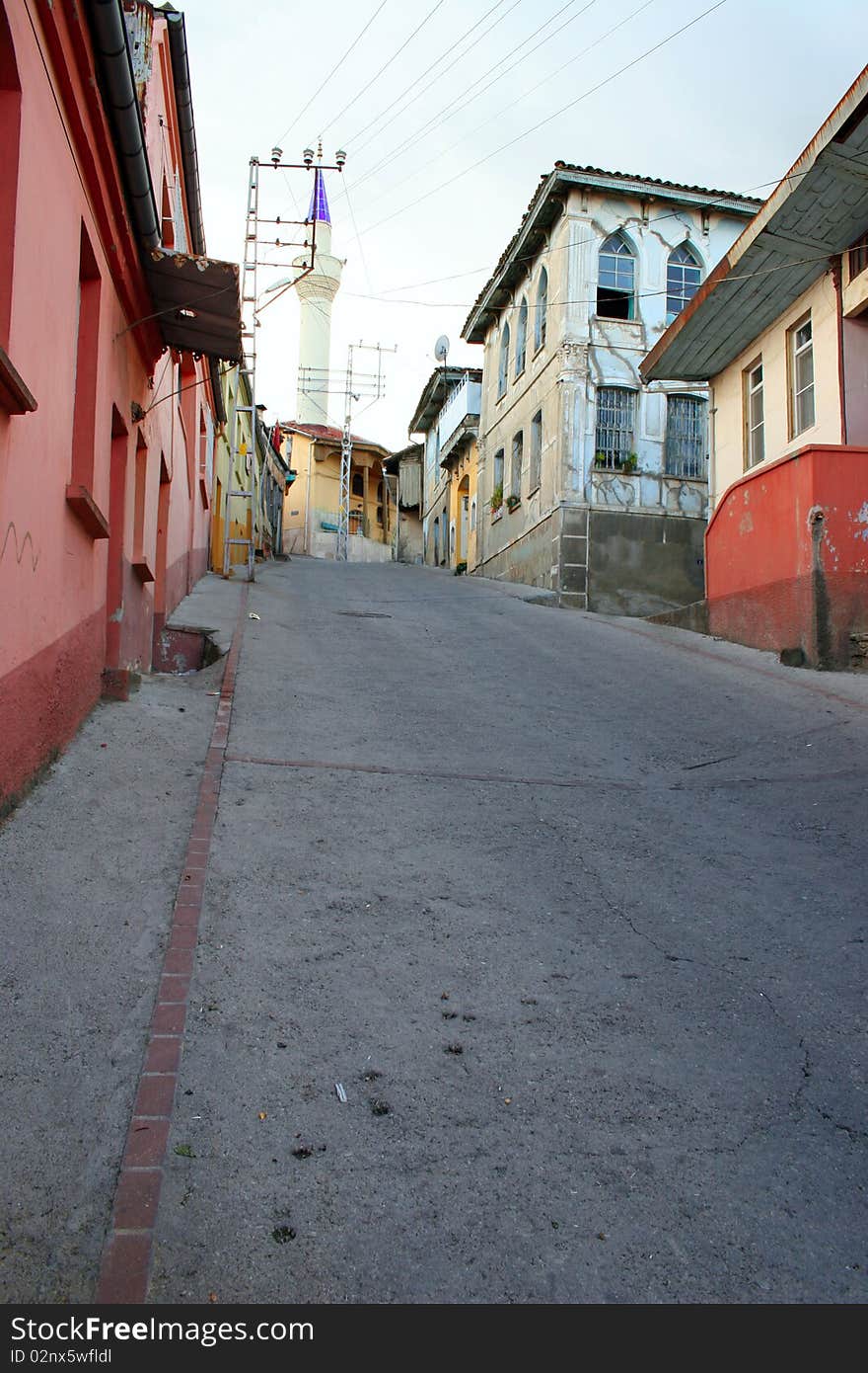 Street and colorful house from Turkey.