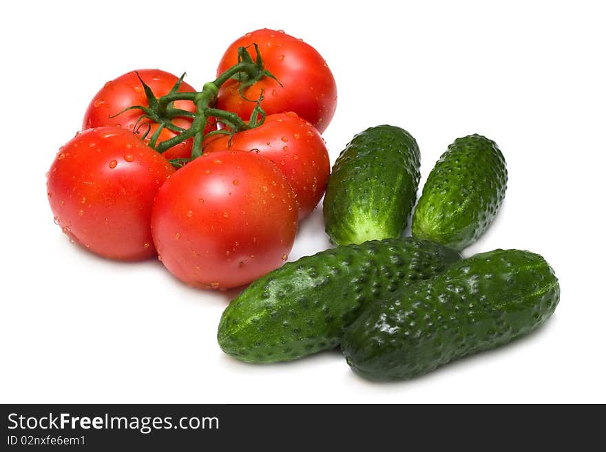 Ripe Tomatoes And Cucumbers