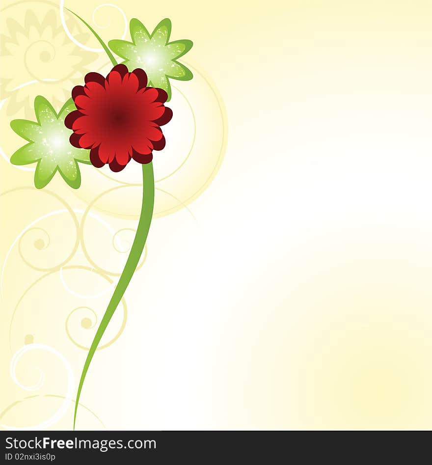 The abstract flower vector background. The abstract flower vector background