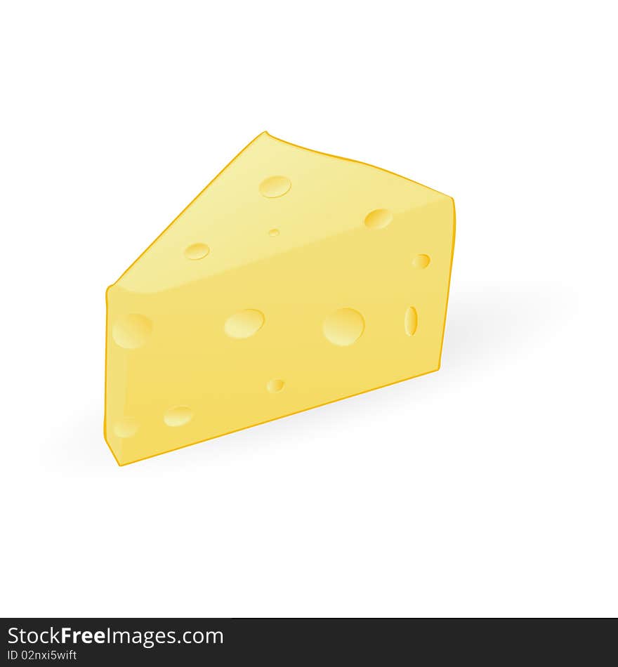 Fit of cheese isolated on an white background