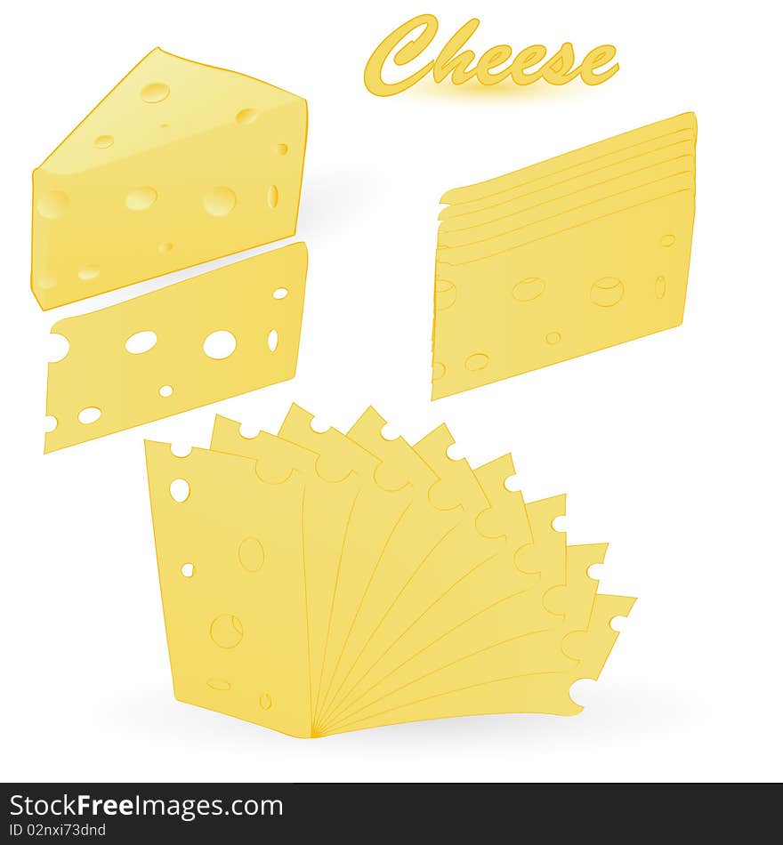 Cheese isolated on an white background. Cheese isolated on an white background