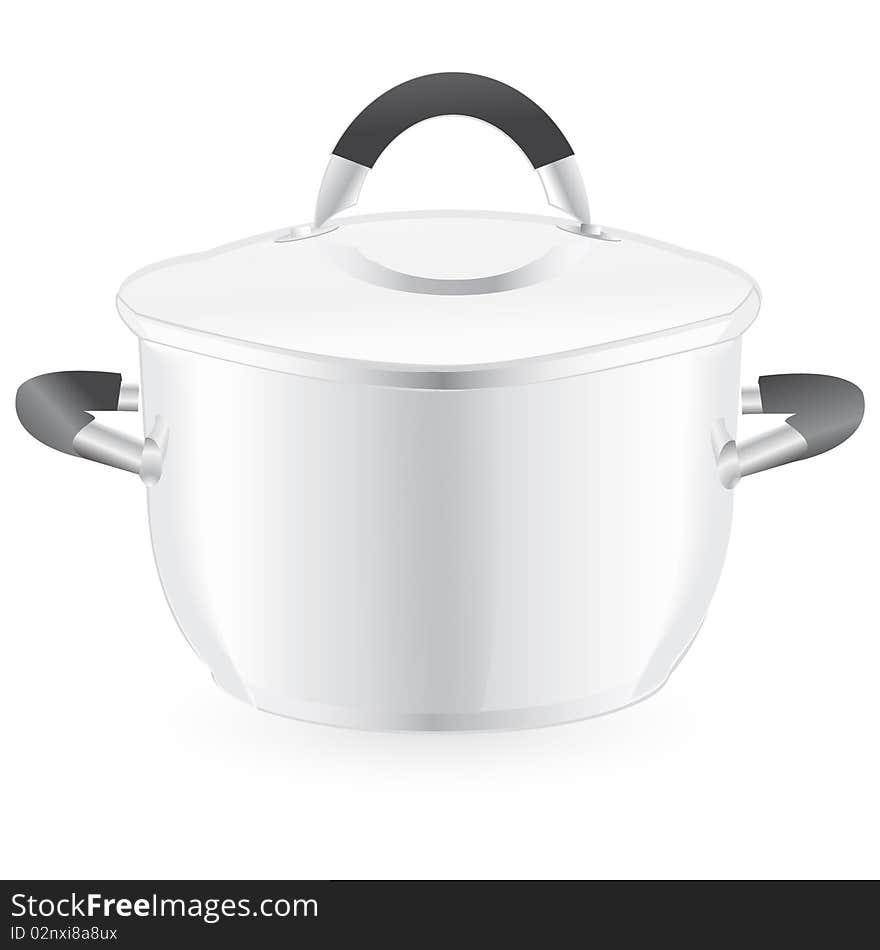 Silver pan isolated on an white background