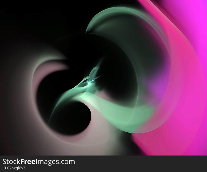 Fantastic abstract fractal bird on dark background