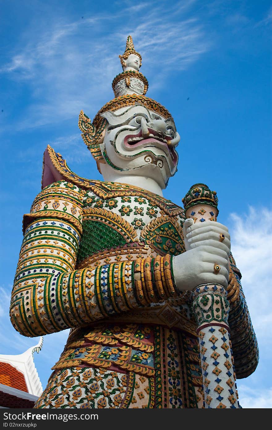 Thai antique giant at Wat Arun in Bangkok