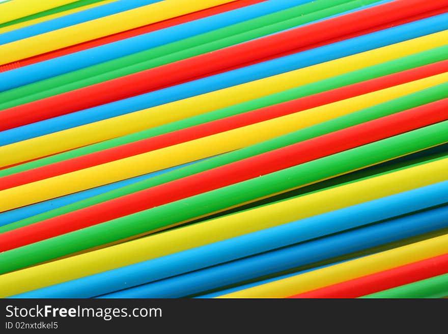 Abstract colorful background of drinking straws