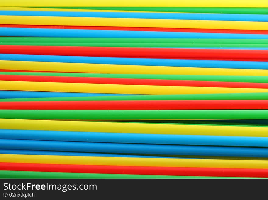 Abstract colorful background of drinking straws