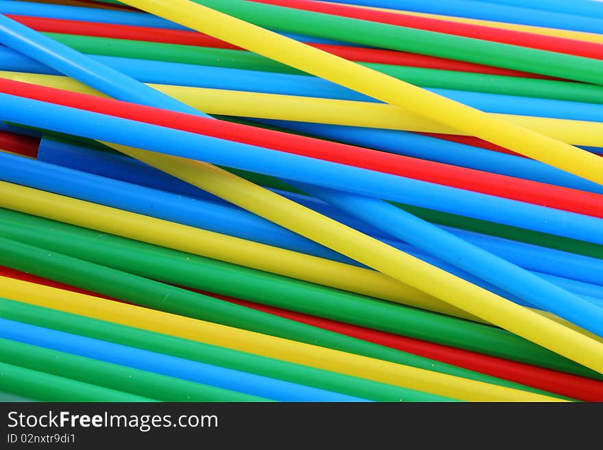 Abstract colorful background of drinking straws