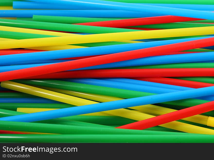 Abstract colorful background of drinking straws