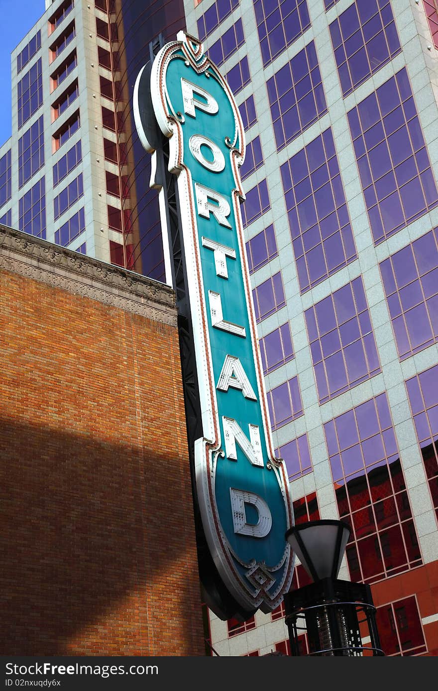 A famous Portland theater sign and landmark in Portland OR. A famous Portland theater sign and landmark in Portland OR.