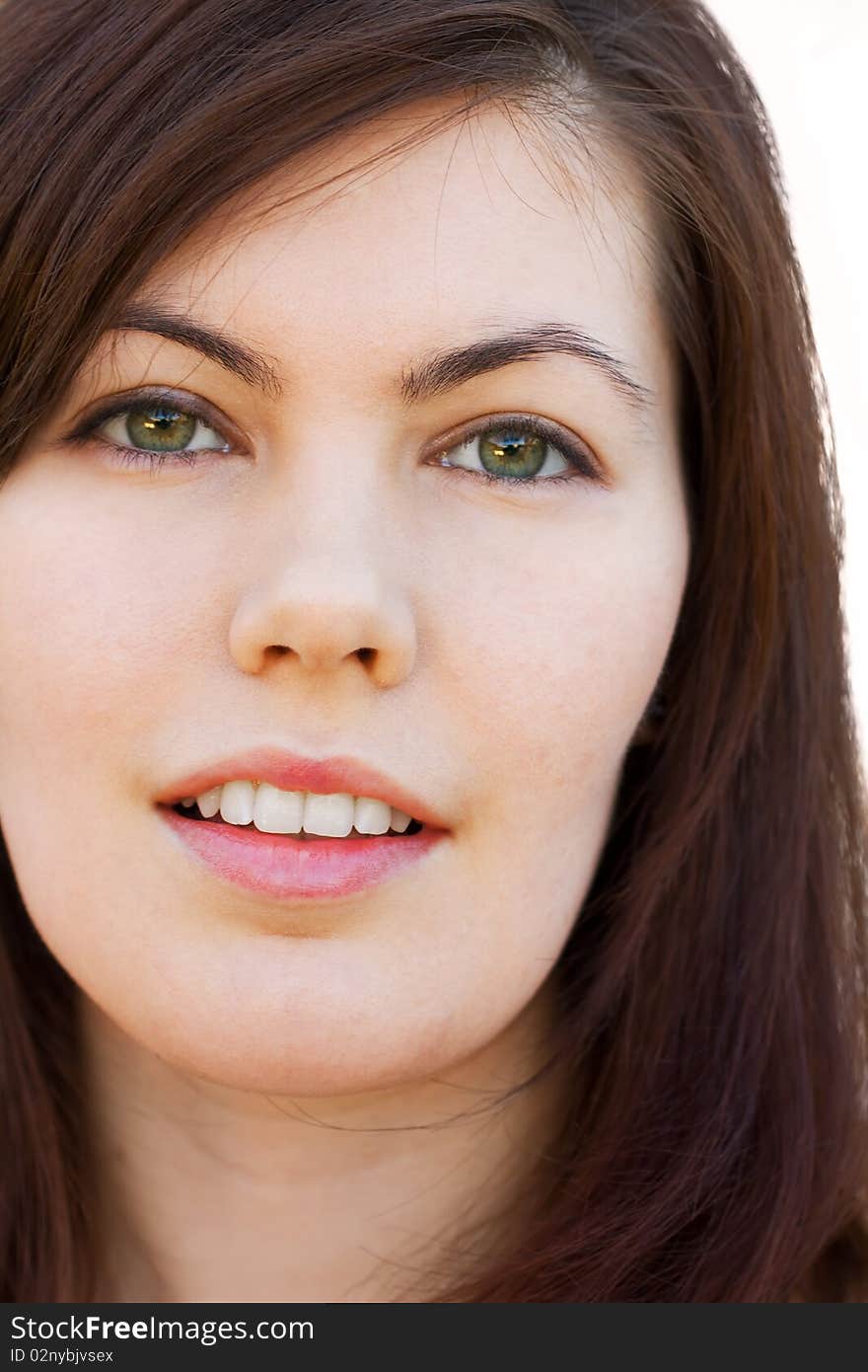 Closeup Portrait Of A Pretty Young Woman. Closeup Portrait Of A Pretty Young Woman