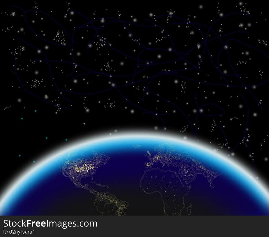 Starry sky above the Earth. Starry sky above the Earth