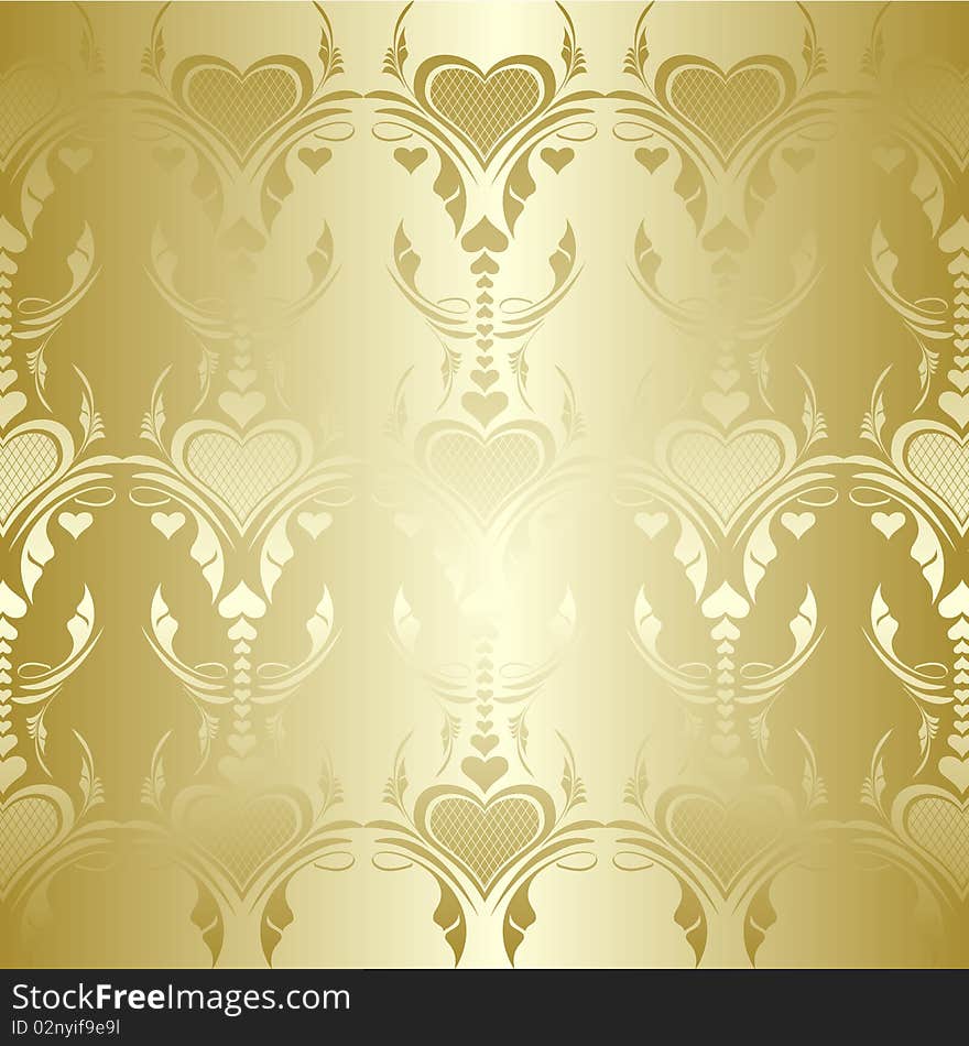 Golden Hearts Pattern