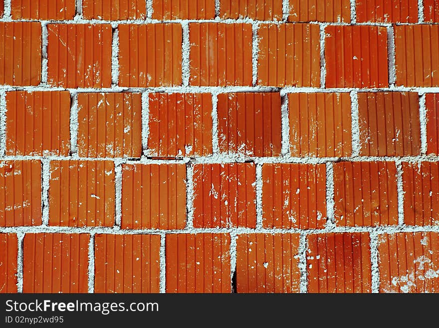 Wall made of orange bricks. Wall made of orange bricks