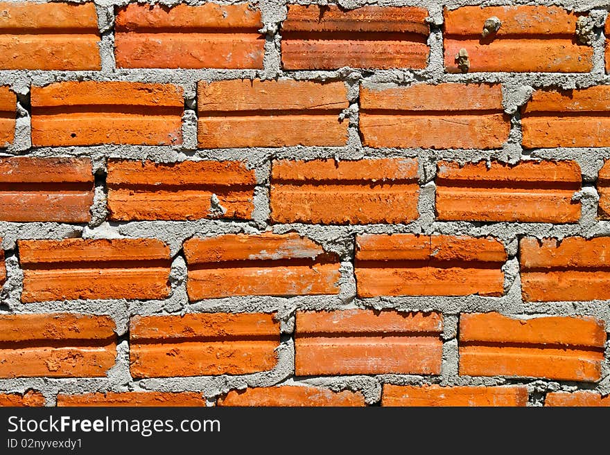 Baked Clay Brick at Wall Building