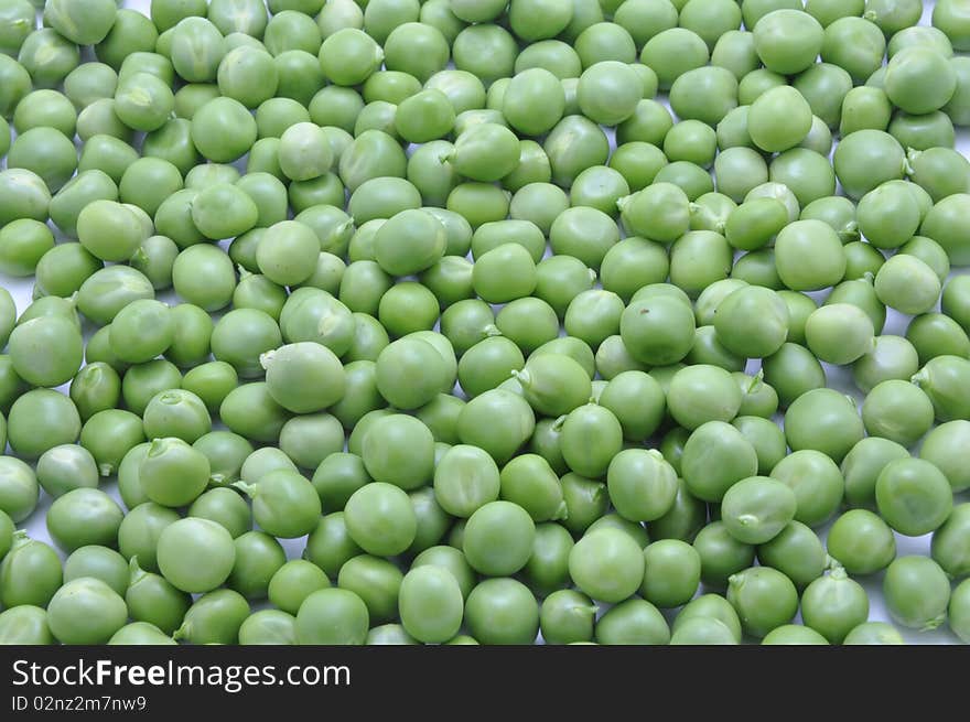 Picture of green pea on a white background