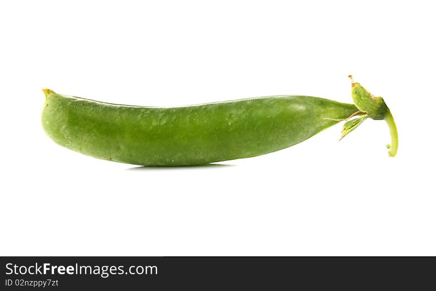 Green pea isolated on white background