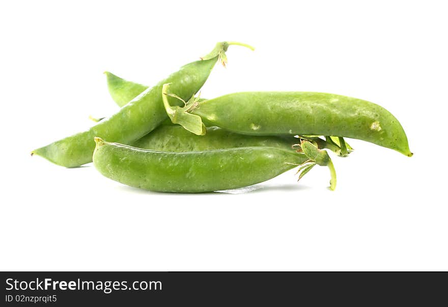 Green pea isolated on white background