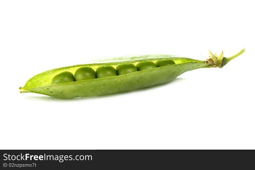 Green pea isolated on white background