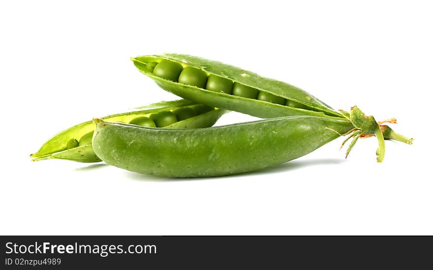 Green pea isolated on white background