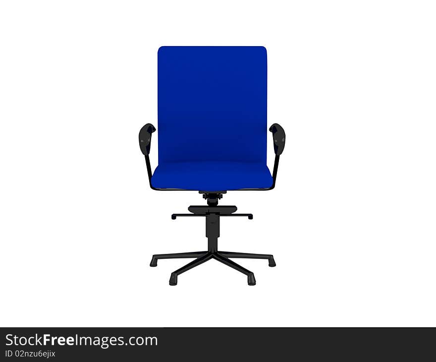 Blue office armchair, isolated