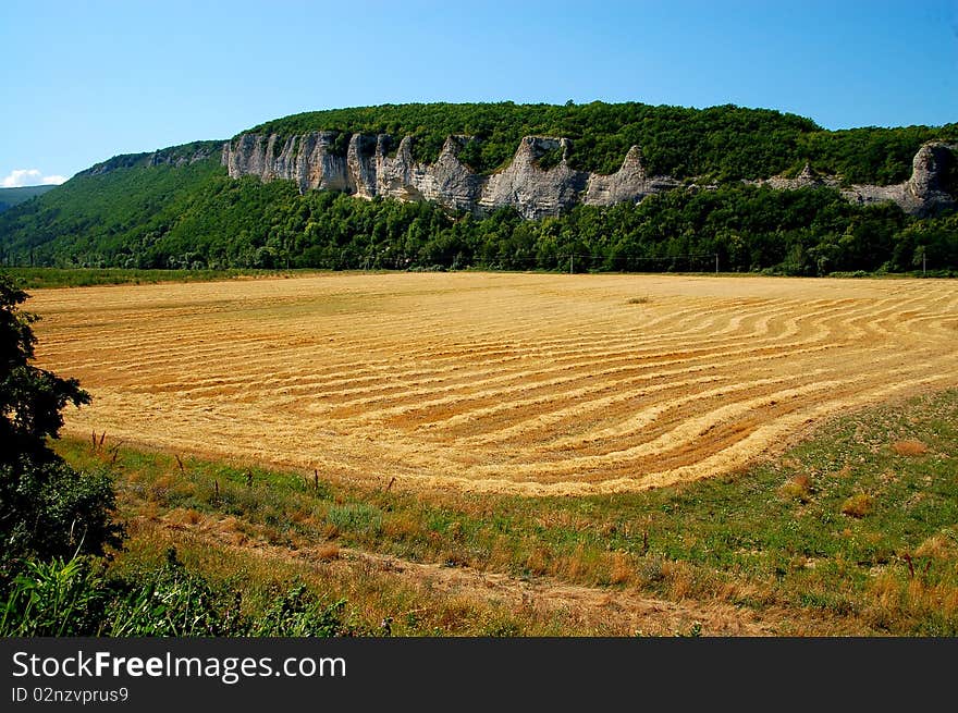 Rocks and field