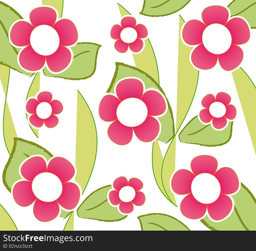 Stylish background, wallpaper or wrapping paper design with pink flowers and plants. Stylish background, wallpaper or wrapping paper design with pink flowers and plants.