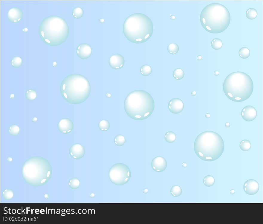 Blue bubbles on a gradient background. Blue bubbles on a gradient background