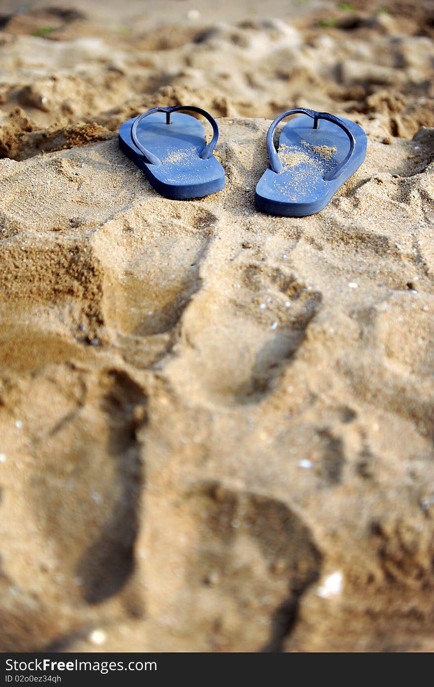 Flip flop slippers on the beach