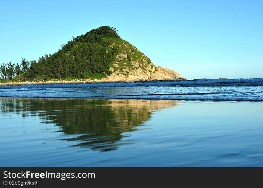 Beautiful beach and mountain Island. Beautiful beach and mountain Island