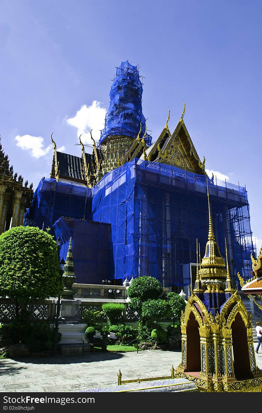 Repair measure in Wat Pra Kaew at Bangkok Thailand