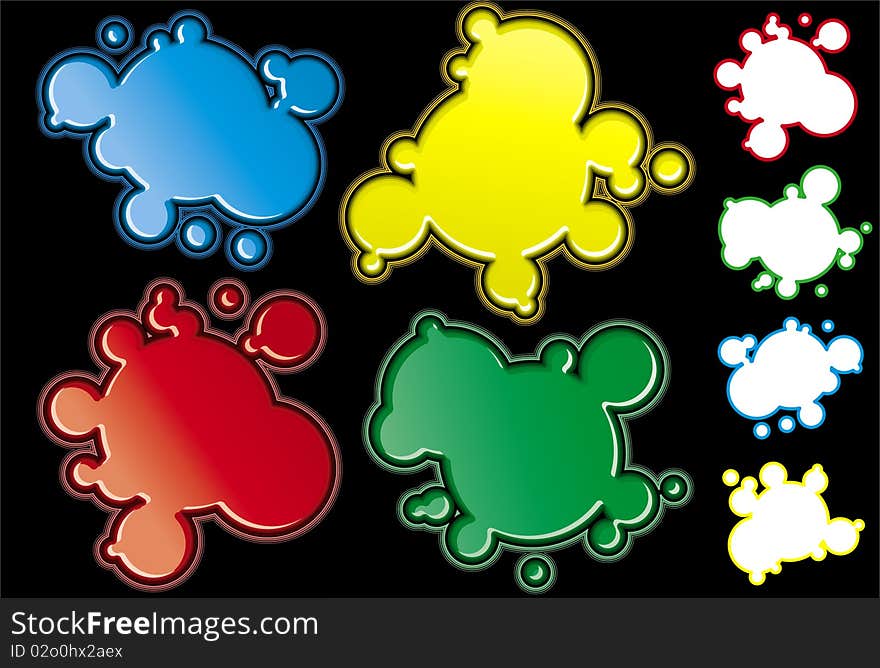 Cartoon Frames Colors In Dark Background